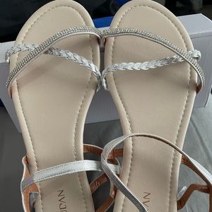 Strappy silver sandals